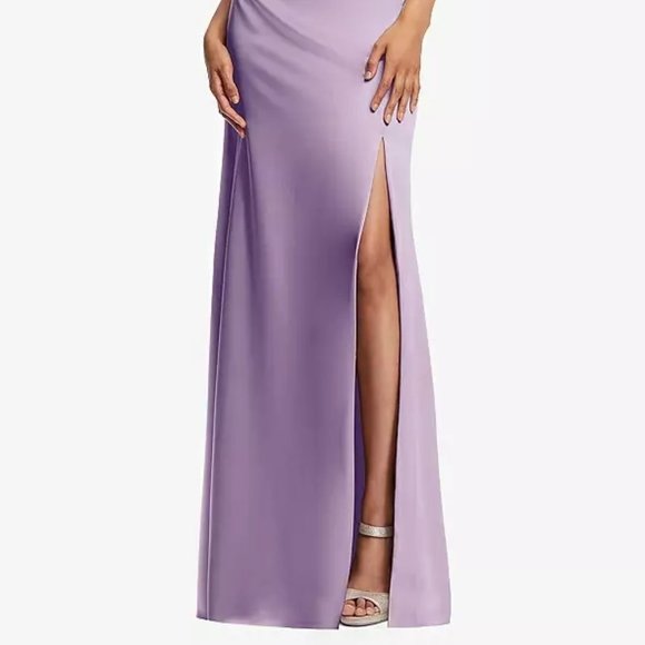 After Six 6874...Lace Up Tie-Back Corset Maxi Dress..Pale Purple...Size 8...NWT - Picture 2 of 7